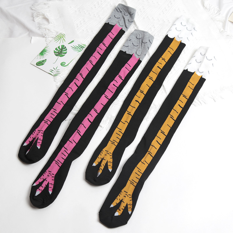 1 คู่ผู้หญิงพิมพ์เข่าถุงเท้าสู - Funny Chicken Leg Socks บทวิจารณ์และราคา